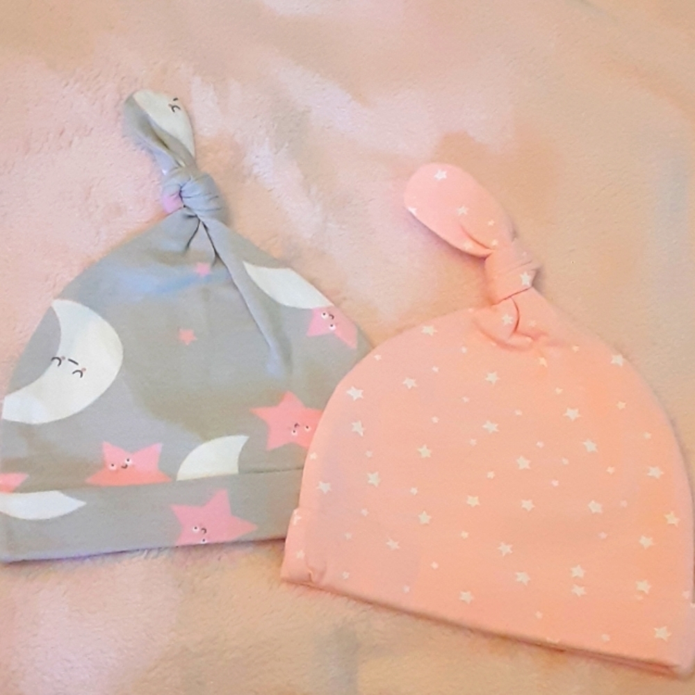 LyEn Baby newborn infant caps set 2 pink NEW …